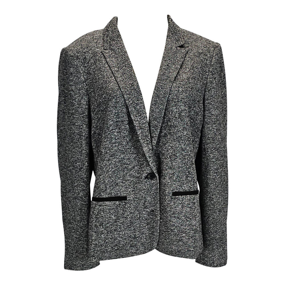 Tommy Hilfiger Chic Heather Gray Women's Blazer with Stylish Elbow Patches/16